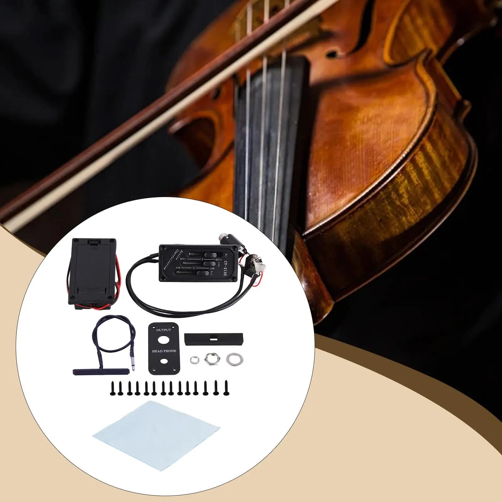 Pickup per Violino di Facile Installazione, Equalizzatore EQ, Accessori per Strumenti Musicali, Microfono per Mandolino, Banjo, Violino, Chitarre