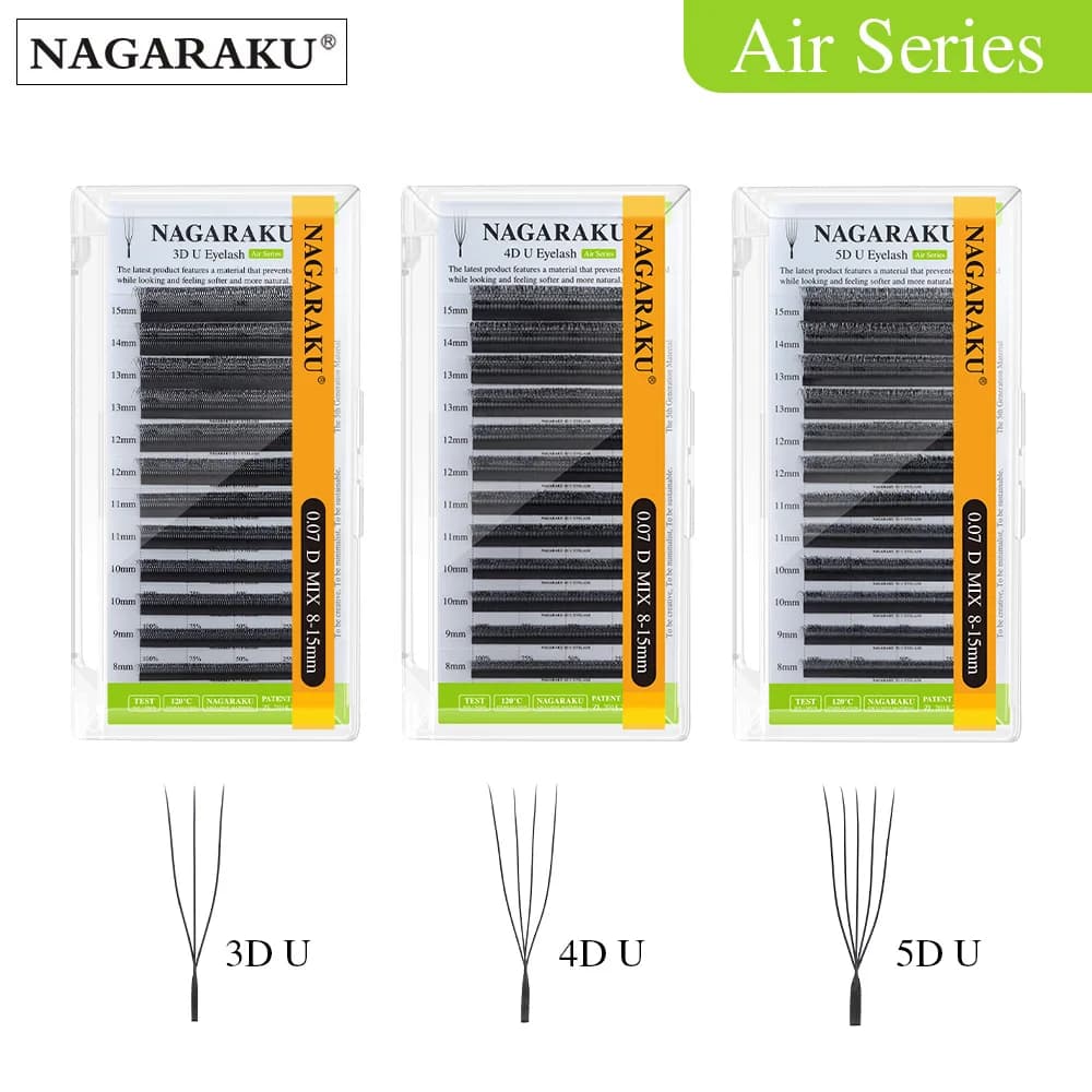 NAGARAKU Shape U 3D/4D/5D Soft Light Natural Eyelash Extensions Soft Visone Synthetic Furnishings Parallel Makeup Supplies