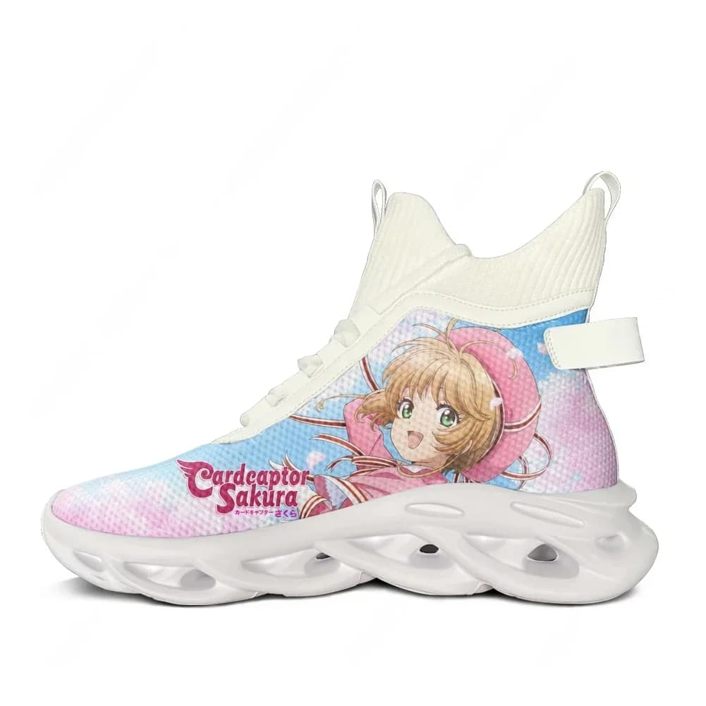 Scarpe da ginnastica alte Cardcaptor Sakura da uomo e da donna, scarpe sportive da corsa, sneakers con lacci in mesh, personalizzabili