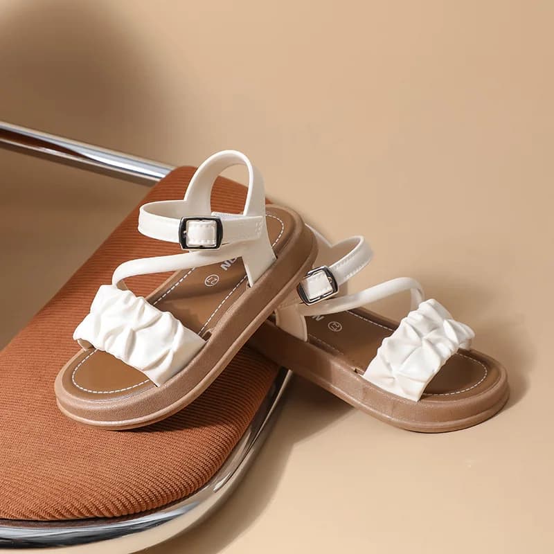 Summer Girl Soft-bottom Non-slip Princess Beach Shoes Kids Breathable Hollow-out Sandals Kids Open-toe Water Sandals Casual Shoe