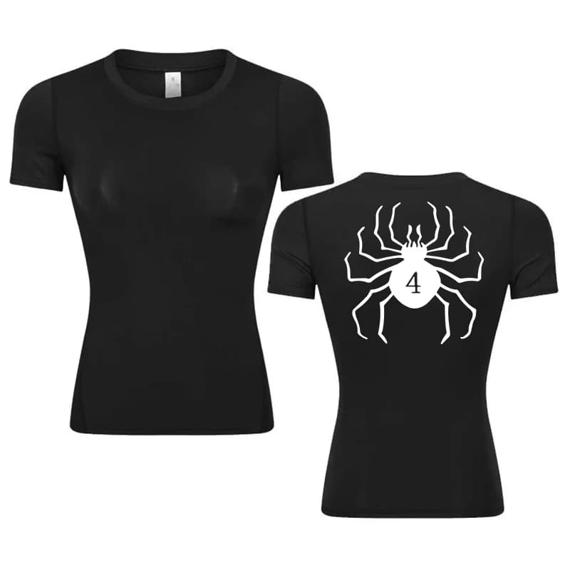 Compression Shirt with Graphic Printing for Women Baselayers Summer Short Sleeved Athletic Top Gym Workout Racing T-shirts