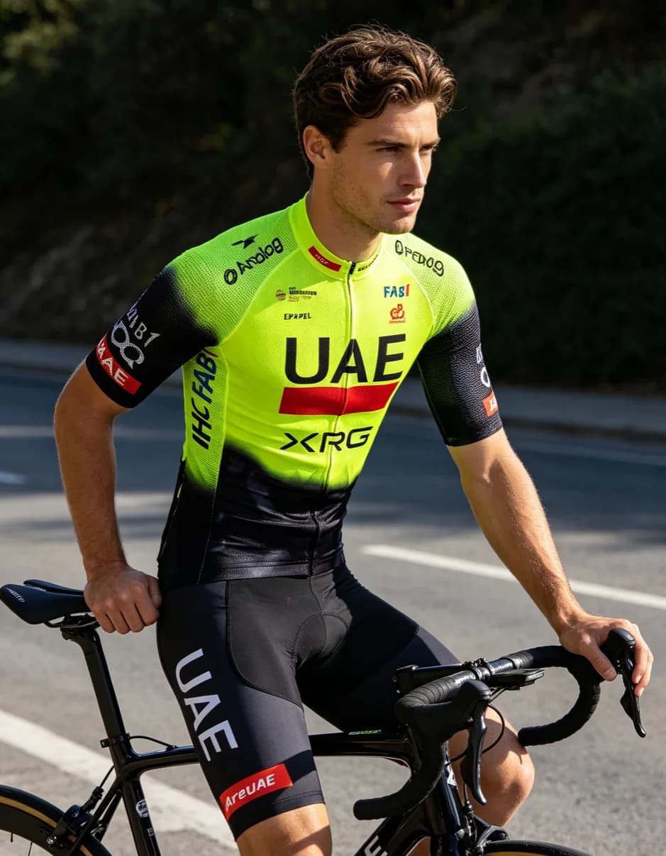 Nuovo Completo Ciclismo UAE Team: Maglia e Pantaloncini per Uomo e Donna, Abbigliamento per Bicicletta da Strada
