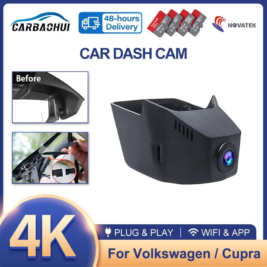 Plug and Play Dash Cam Car DVR Camera For Volkswagen VW Atlas/Arteon/Passat b8/Golf/Touran, For Cupra Formentor/Leon/Seat Ateca