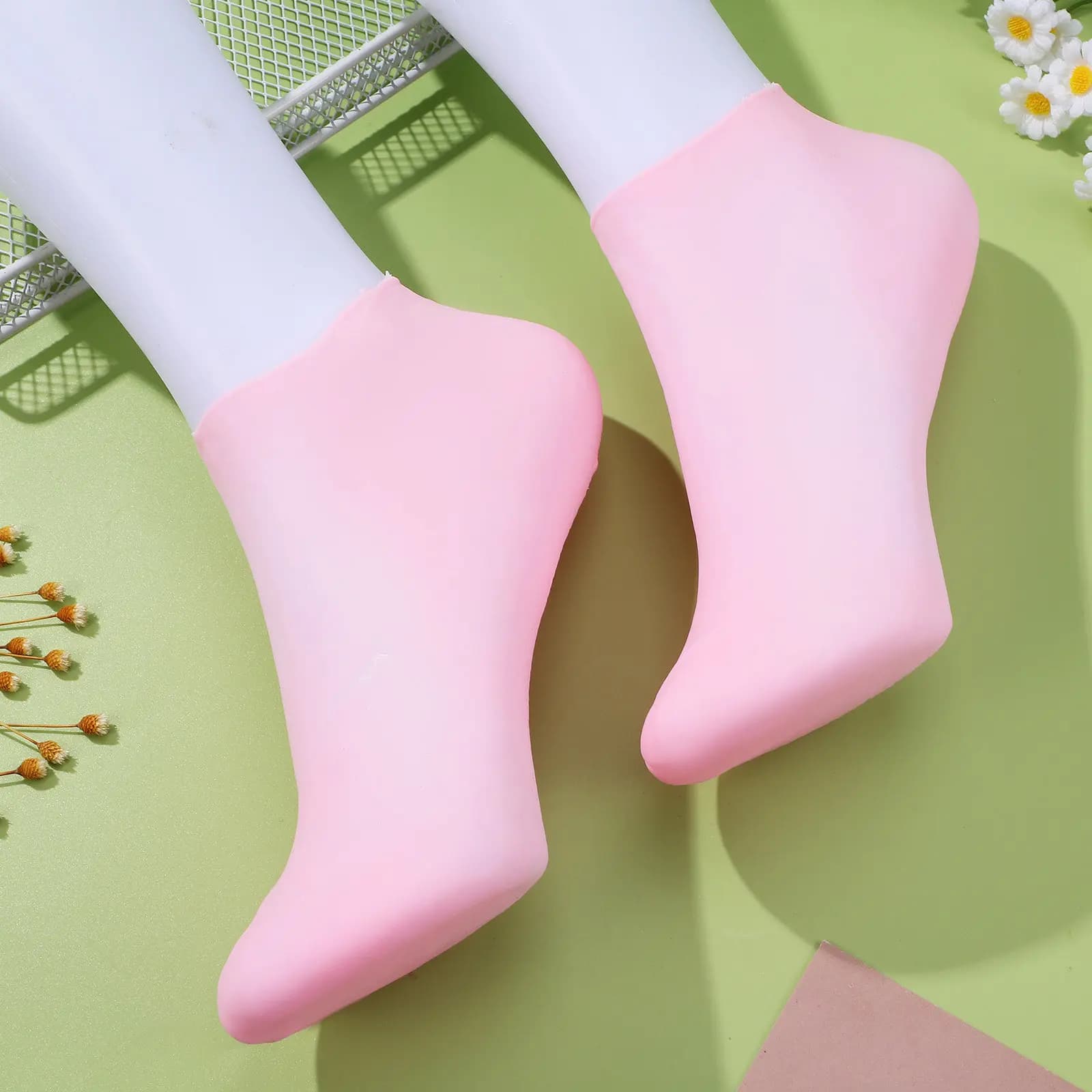 5 Paia di Calzini in Gel di Silicone Idratanti, Prodotti per la Cura dei Piedi Secchi e Screpolati, Calzini Elastici Morbidi in Silicone per Donne