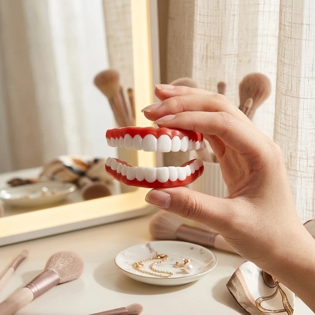 Hype Copertura Dentale Cosmetica Leggera a Chiusura Rapida, Faccette Sbiancanti Naturali, Denti Finti per Cura Quotidiana del Sorriso ck848