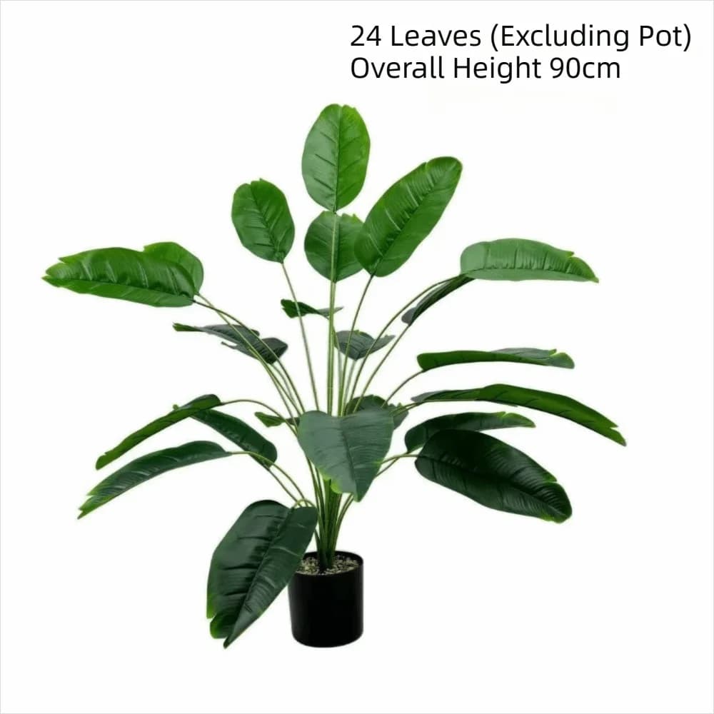 Large Size Artificial Plantain Leaf Plastic Material Real Touch Artificial Plants Fake Leaves Banana Leaves Large Palm Tree