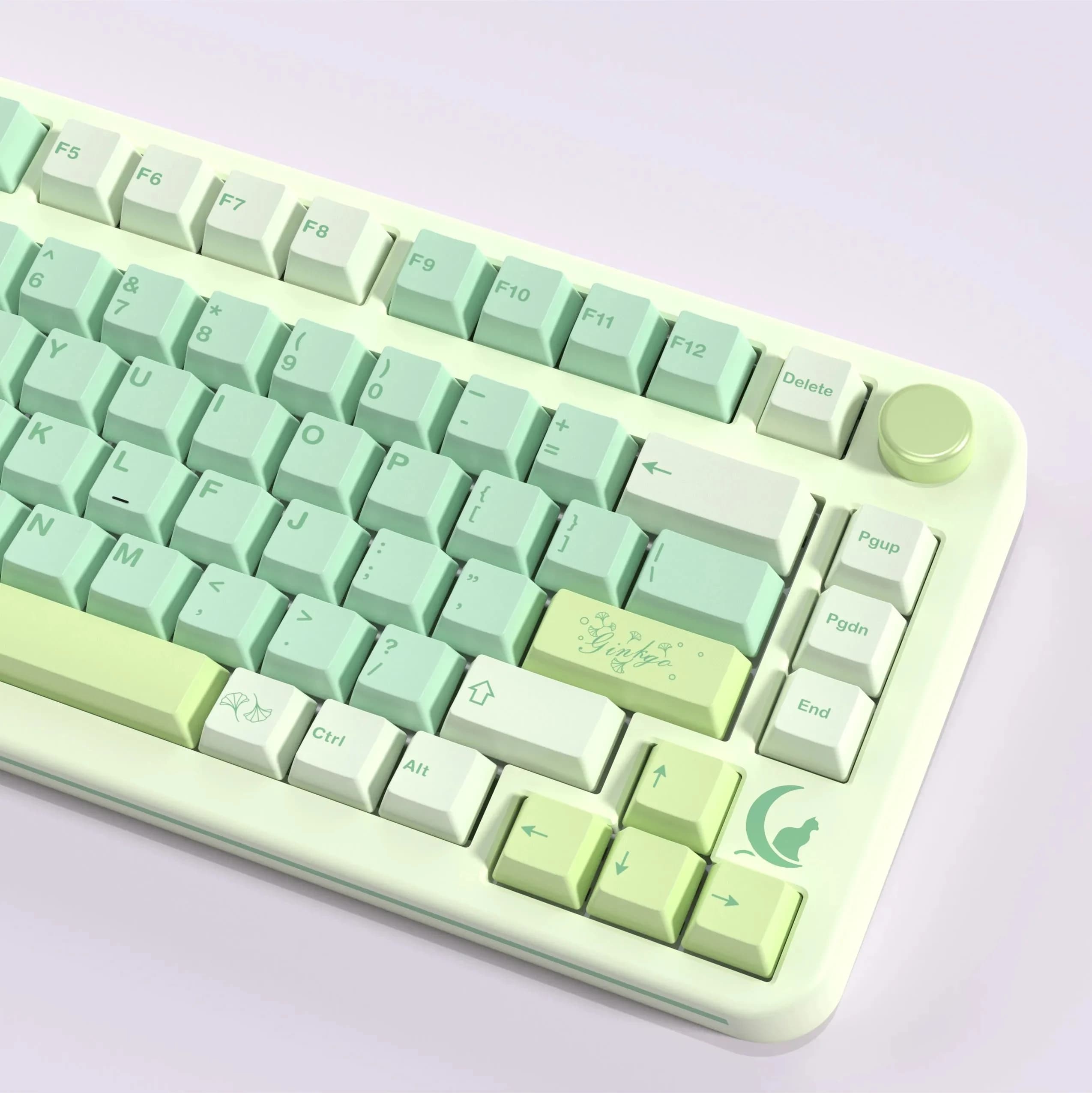 130 tasti Green Keycap tastiera meccanica sublimazione termica Cherry Height Key Cap materiale PBT accessori per tastiera fai da te Gamer