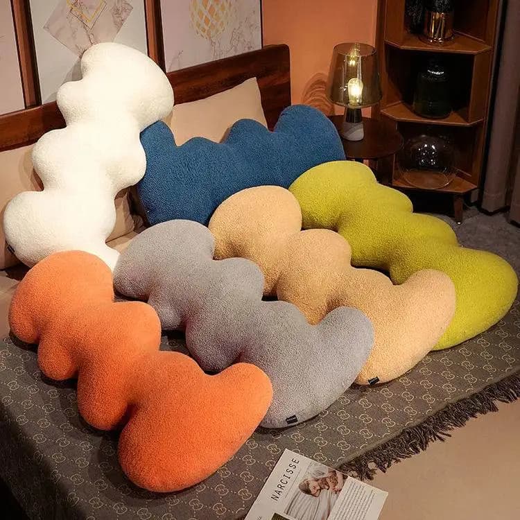 Cute Wave Long Pillow Leg Sandwiching Bed Headrest Sleeping Pregnant Women Side Sleep Birthday Gift Cotton U-Shaped Pillow