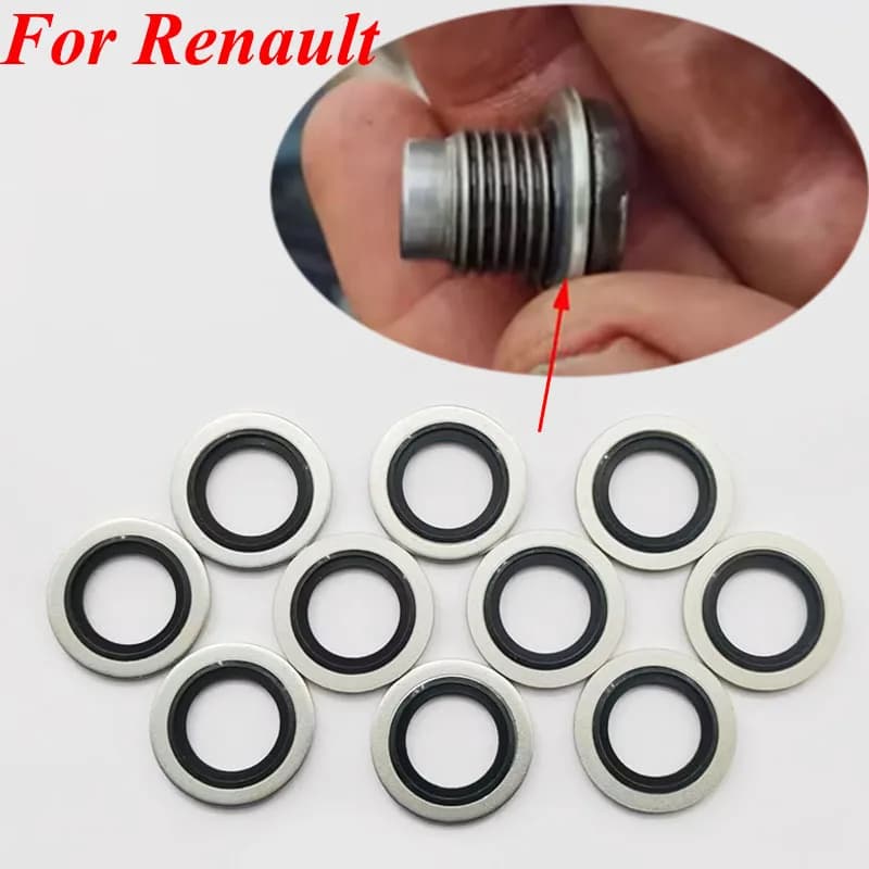 10X 24mm M16 For Renault Oil Pan Drain Sealing Gasket Car Bonded Seal Washer Aluminum Alloy Fluororubber Auto A6079970345