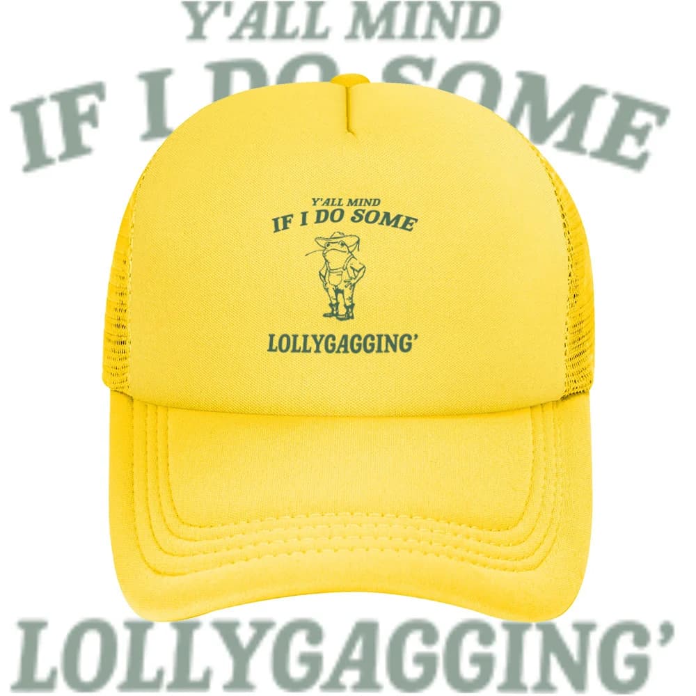 Frog cowboy saying lollygagging words Baseball Cap Anime Graphic Hats Adult Men Women Sports Outdoor