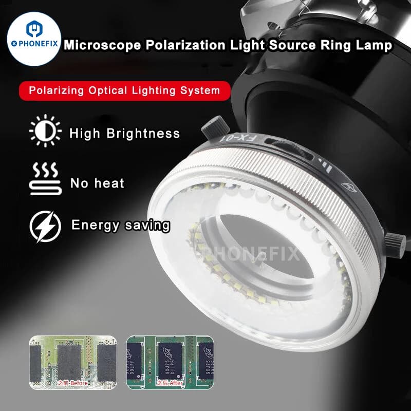 Lampada ad anello LED polarizzata per microscopio antiriflesso 35 pezzi DIP LED 35 pezzi LED SMD che elimina riflessioni e ripristina i colori