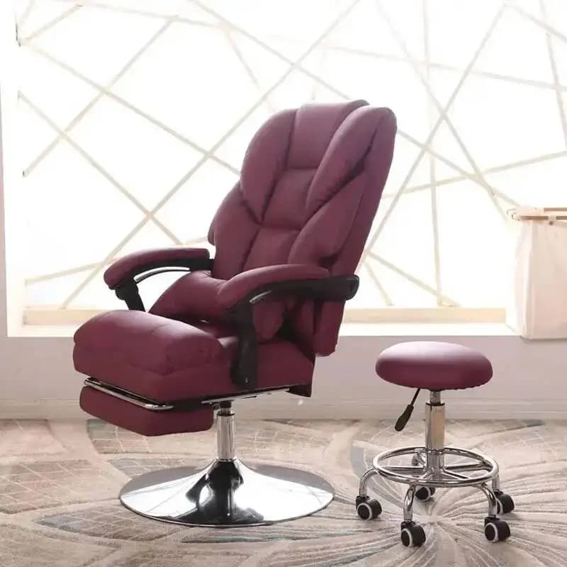 Poltrona da Barbiere Reclinabile Moderna di Lusso Portatile in Pelle con Protezione Gambe - Sedia da Salone Commerciale