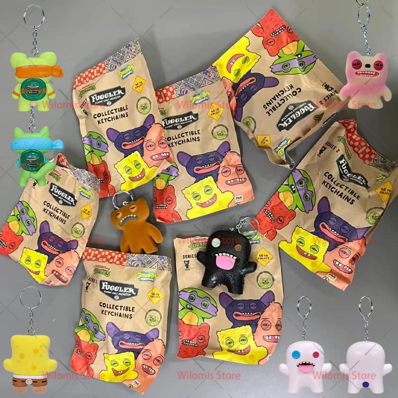 Originale Fuggler Divertenti Denti Brutti Mostri Figura Cieca Scatola di Giocattoli Kawaii Fugglers Cartoon PVC Figurine Portachiavi Modello Bambole Regalo