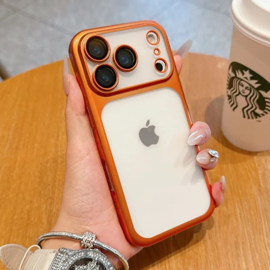 Luxury Matte Clear Electroplate Case for iPhone 17 Pro 16 15 for iPhone 14 13 1217 Pro Max Hard PC Shockproof Men Women Cover