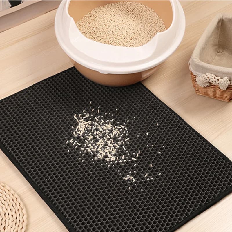 Double Layer Pet Home Honeycomb Hole Anti Splash Cat Litter Pad, Washable Velcro Double-Sided Cat Litter Pad, Cat Scratch Board
