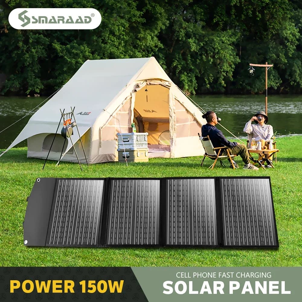 Pannello solare da 150 W Caricatore solare con uscita USB CC da 18 V Dispositivo di ricarica solare pieghevole portatile Banca di alimentazione portatile esterna