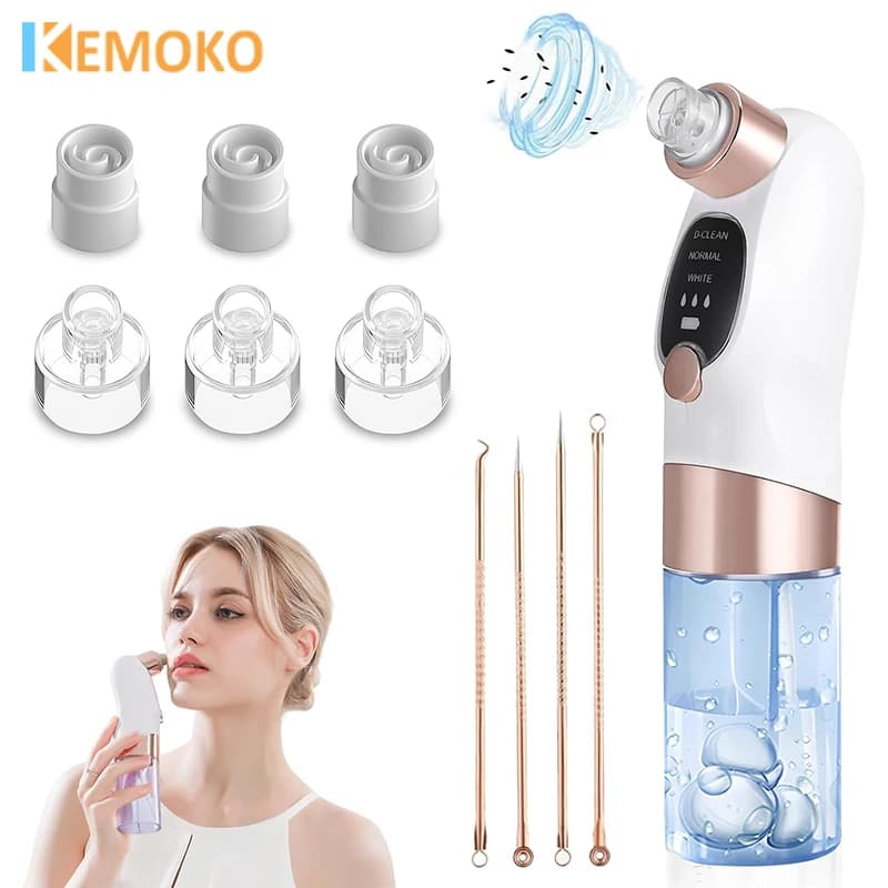 Aspiratore Elettrico per Pori, Rimuovi Punti Neri, Pulitore Viso, Rimuovi Acne, Ricarica USB, Ciclo d'Acqua per Pulizia del Viso