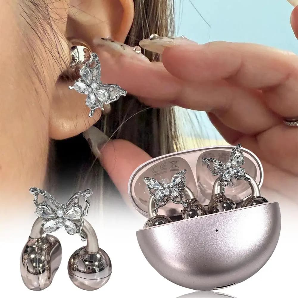 Decorazione con strass per auricolari a clip Orecchio aperto Accessori decorativi per auricolari con zirconi Decorazione rimovibile per auricolari fai-da-te
