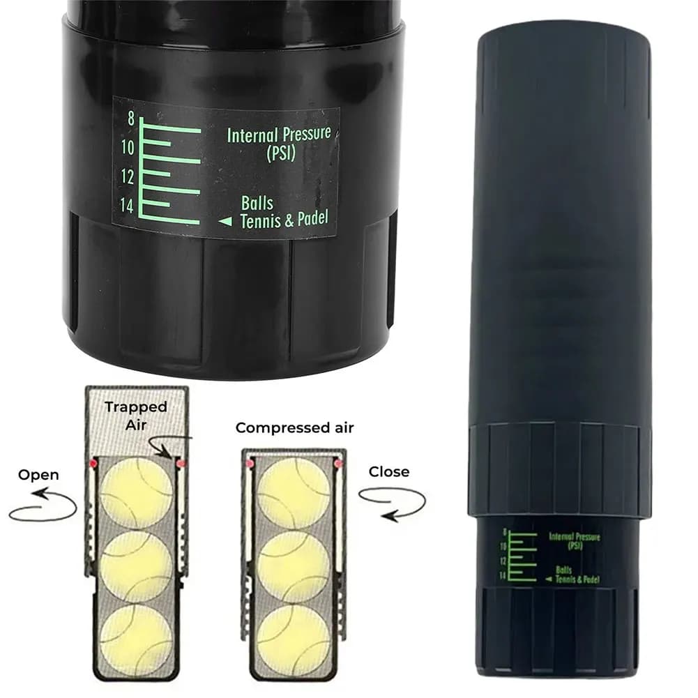 Pressurizzatore per palline da tennis Contenitore per palline da tennis può contenere 3 palline inferiori a 14 PSI Roba riutilizzabile a pressione per rimbalzo