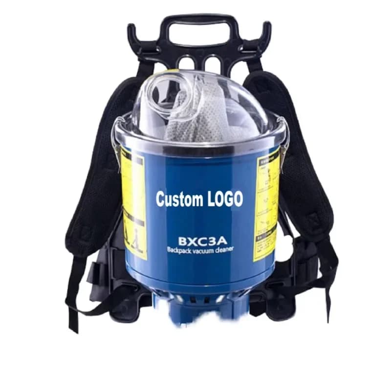 Mini BXC3A 4L Aspirapolvere elettrico portatile Zaino blu Funzioni asciutte verticali per auto Industriale Hotel aziendale Spina americana