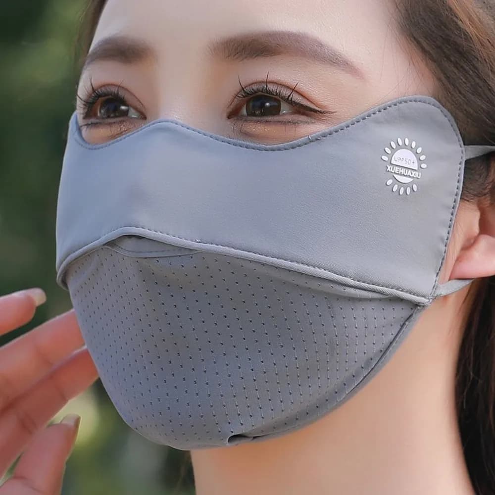 New Breathable Ice Silk Mask Washable Dustproof Sunscreen Mask Anti-UV Mesh Face Veil Protect The Corners of The Eyes