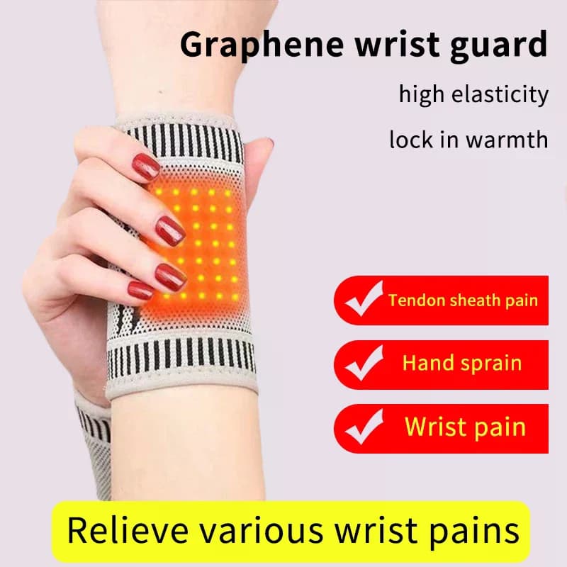 Coppia di tutore per polso in grafene per supporto del tunnel carpale, fascia per compressione del polso per tendinite, sollievo dall'artrite