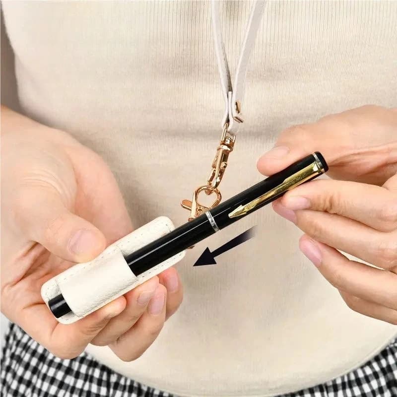 Set di 3 Astucci Portapenne Portatili, Resistenti ai Graffi, Custodia per Penne a Sfera, Astuccio Corto in Pelle PU con Portachiavi per il Ritorno a Scuola