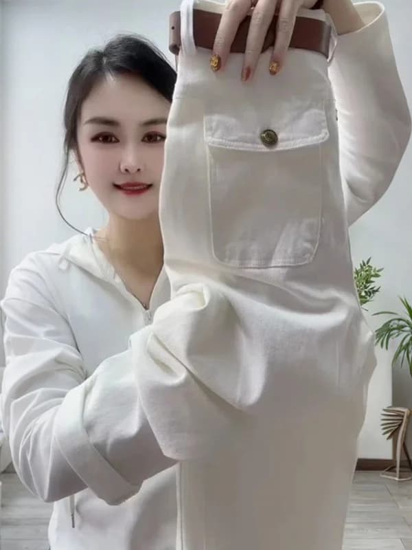 Fashionable Korean Style Women's Jeans High Waist Straight Leg Wide Leg Washed Spring New Arrival Age Reducing Elegant