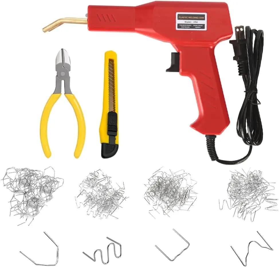 Kit Saldatore per Plastica Auto: Saldatrice Portatile a Caldo per Riparazione Crepe Paraurti, Uso Universale per SUV, Camper e Camion