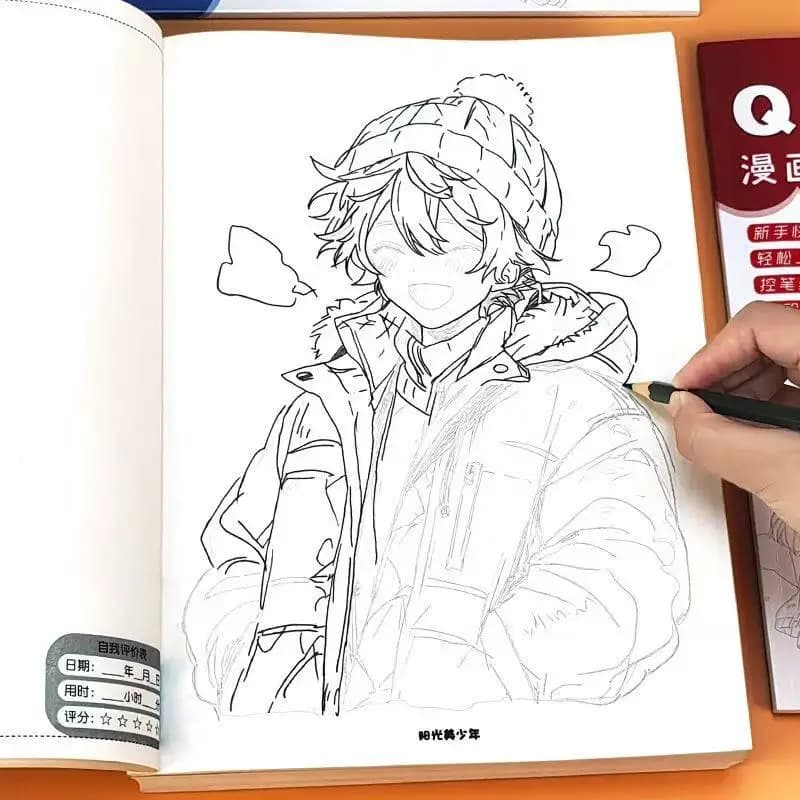 Handsome Anime Boys Manga Tracing & Drawing Book 48 Pages Beginner-Friendly Sketch Workbook with Coloring Reference Guide