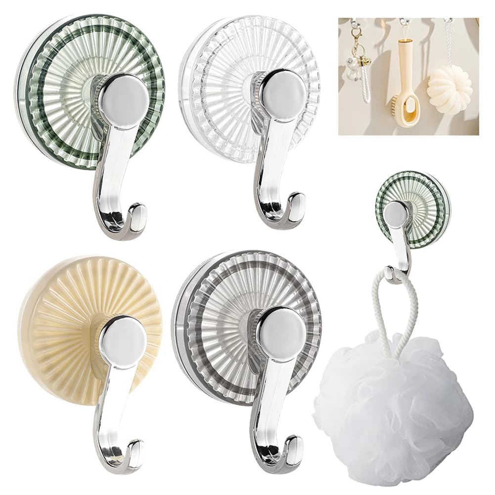 Gancio da Parete per Cucina a Ventosa, Senza Foratura, Appendiabiti a Vuoto Resistente, Senza Chiodi, Gancio Utilitario per Asciugamani, Bagno, Soffitto