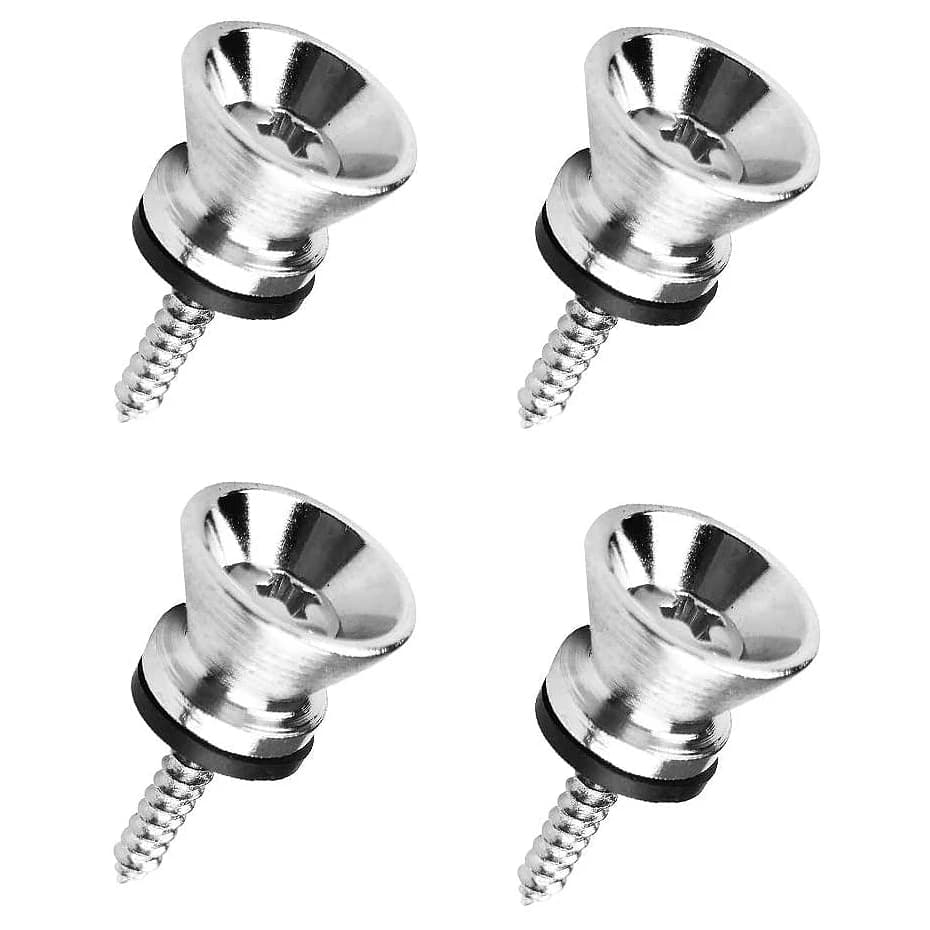 FSTE-10Pcs Perni terminali per cinghie in metallo con viti di montaggio per chitarra acustica elettrica, basso, ukulele