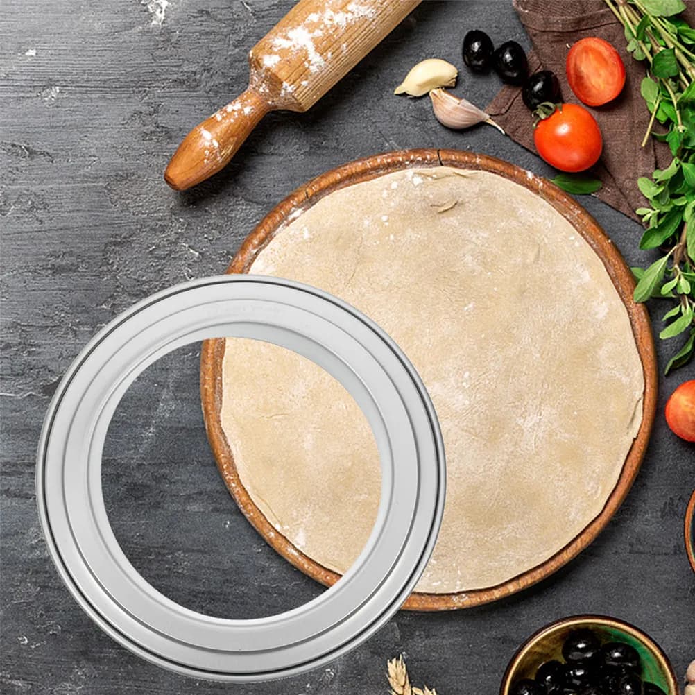 10 Inch Stainless Steel Dough Shaper Ring Easy Clean Smooth Edge Pizza Topping Ring for Professional Pizzeria Home Baking Pastry