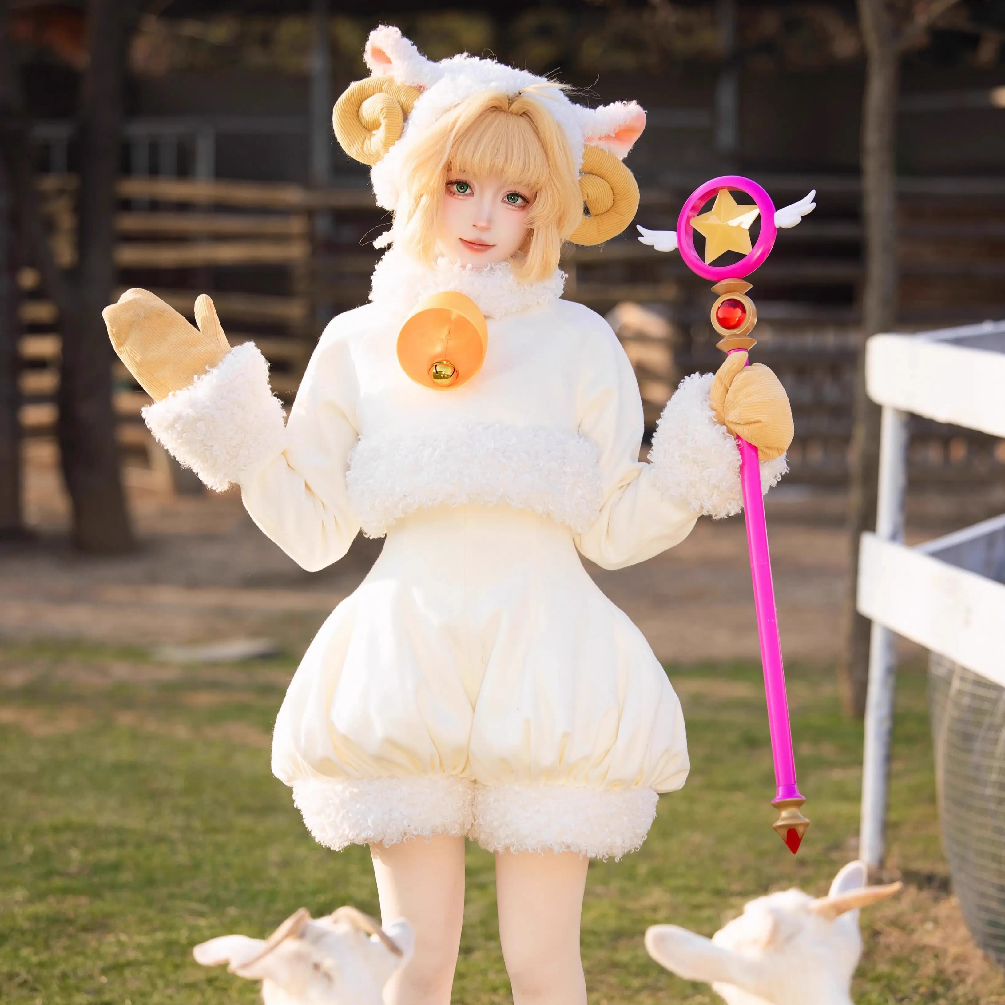 Card Captor KINOMOTO SAKURA Cosplay Costume da pecora Anime Party Uniform Hallowen Play Ruolo Abbigliamento invernale