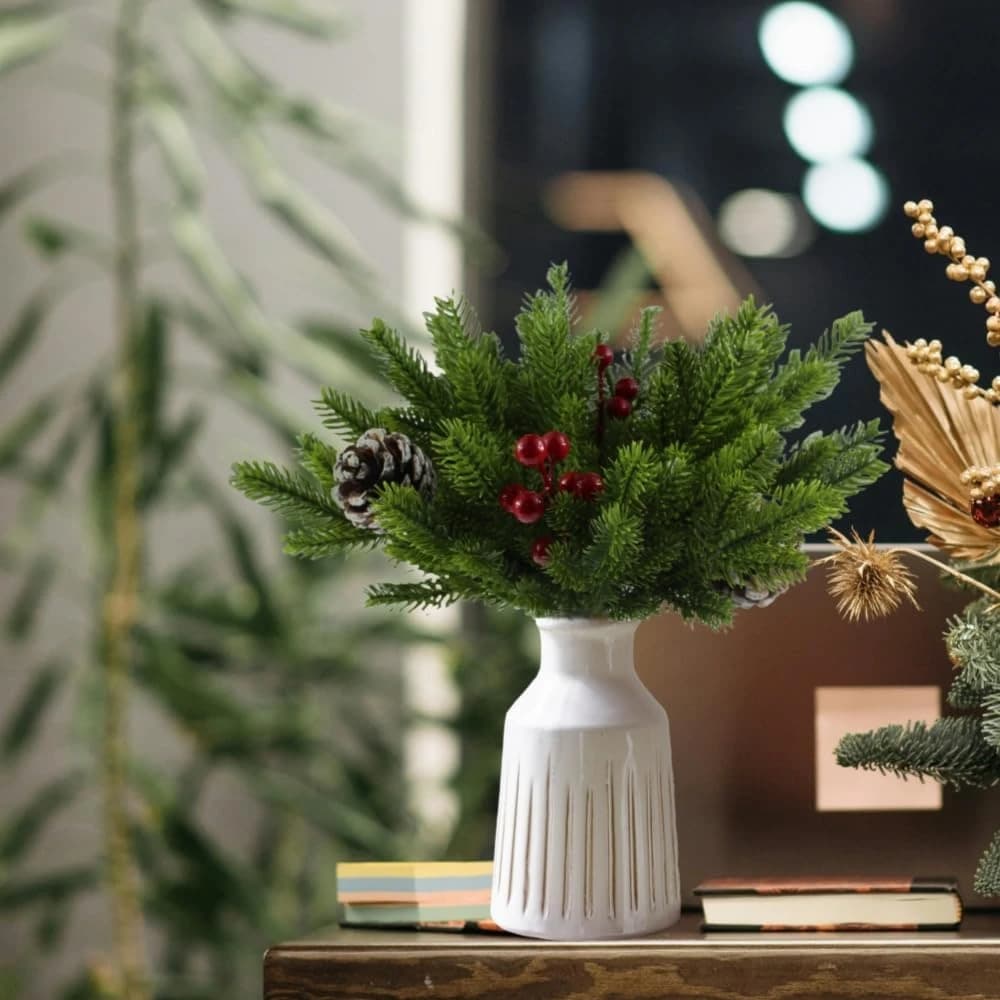 20/50 pezzi piante artificiali albero di natale casa camera decorazione della tavola cortile esterno accessori da giardino prodotti per la casa vaso fai da te