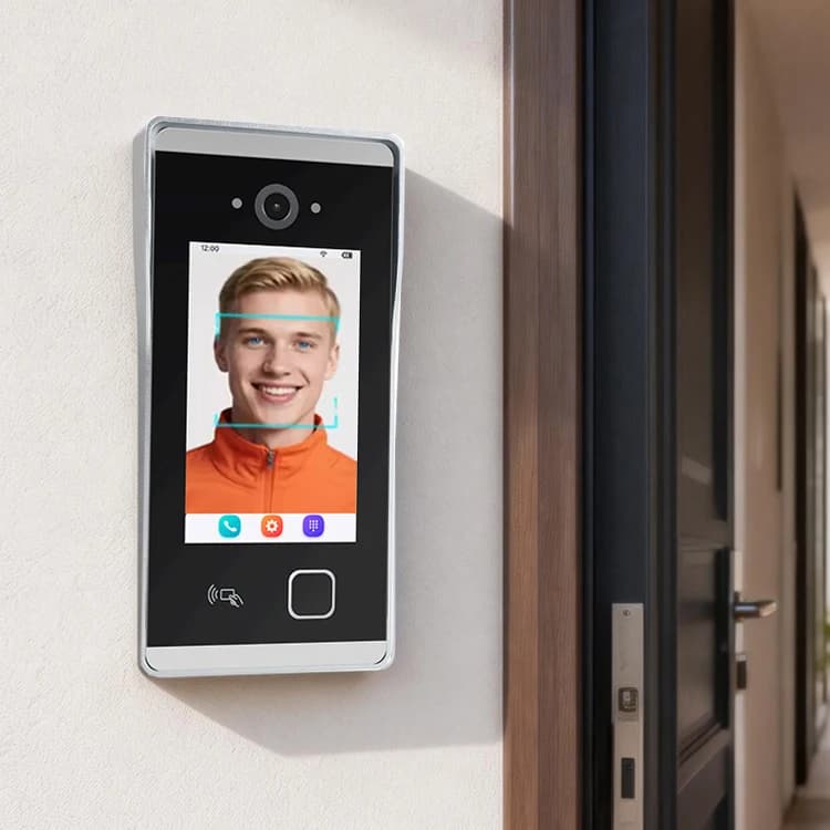Videocitofono Intelligente con Schermo Touch da 4 Pollici, Riconoscimento Facciale, POE, Controllo Accessi con Impronta Palmare e Digitale