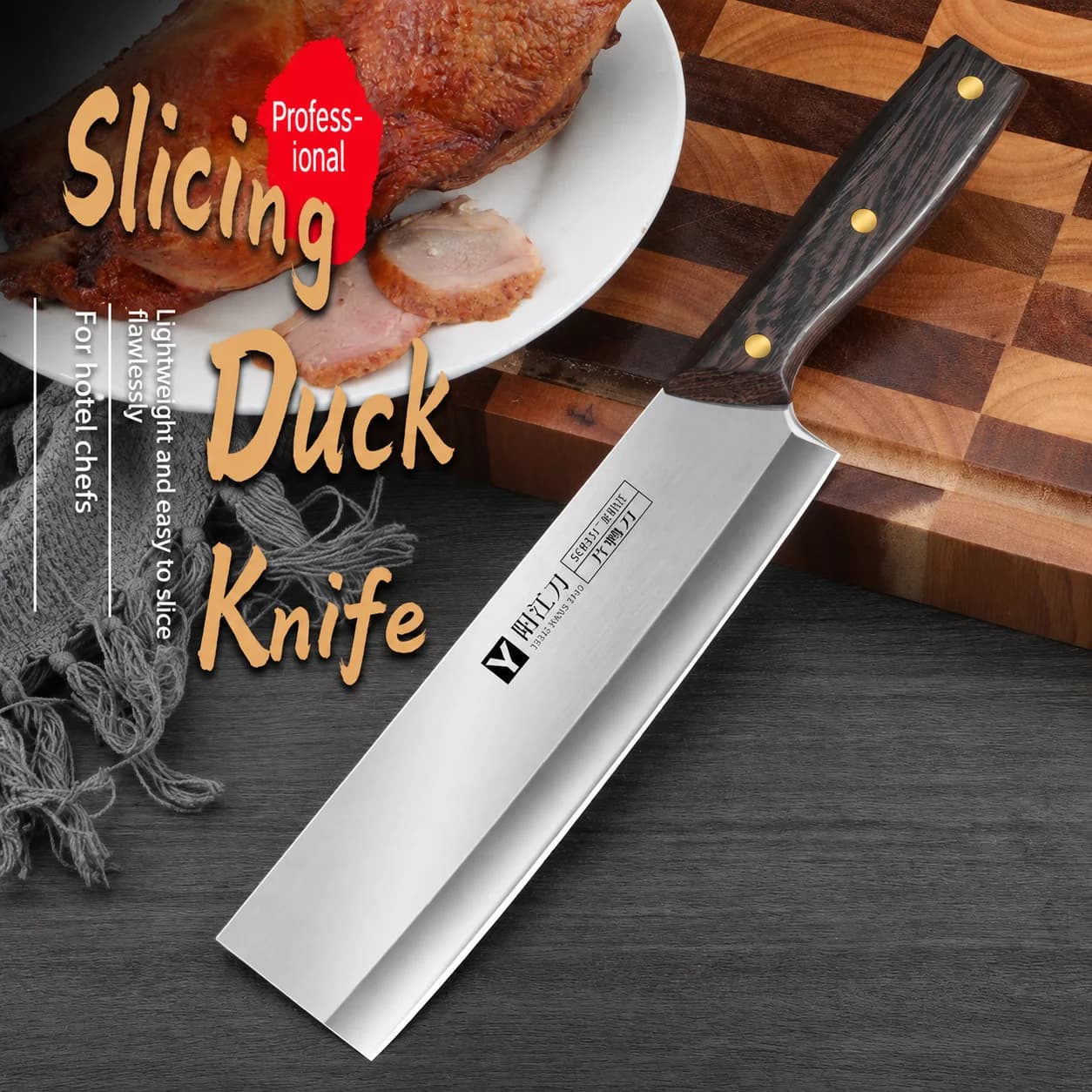 Home Use Duck Slicer Chef Knife for Cutting Meat Skin off Stainless Steel Multifunctional Kitchen Sushi Preparation Knife
