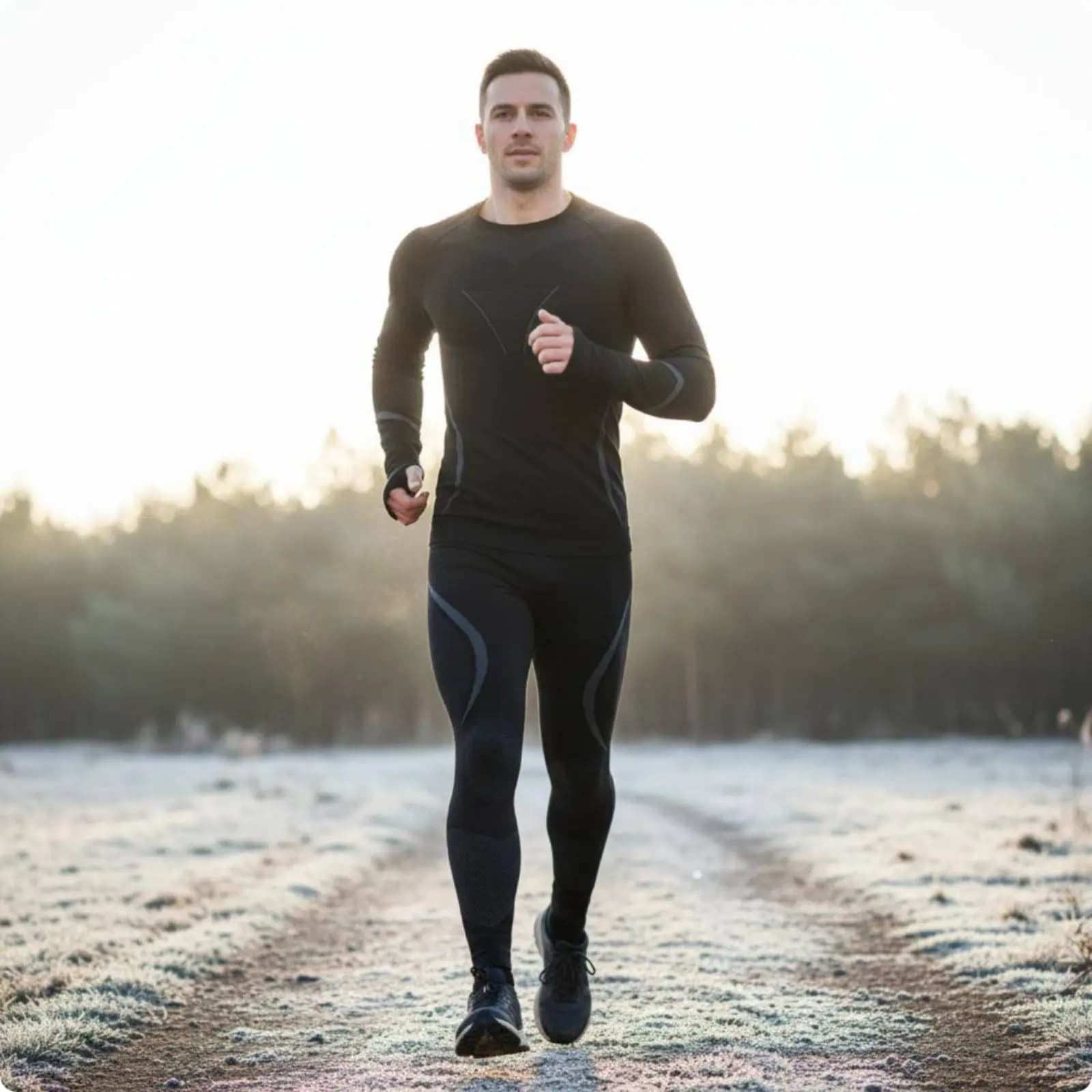 Set di biancheria intima termica traspirante per sci, set di biancheria intima a compressione senza cuciture, abbigliamento sportivo leggero per l'escursionismo