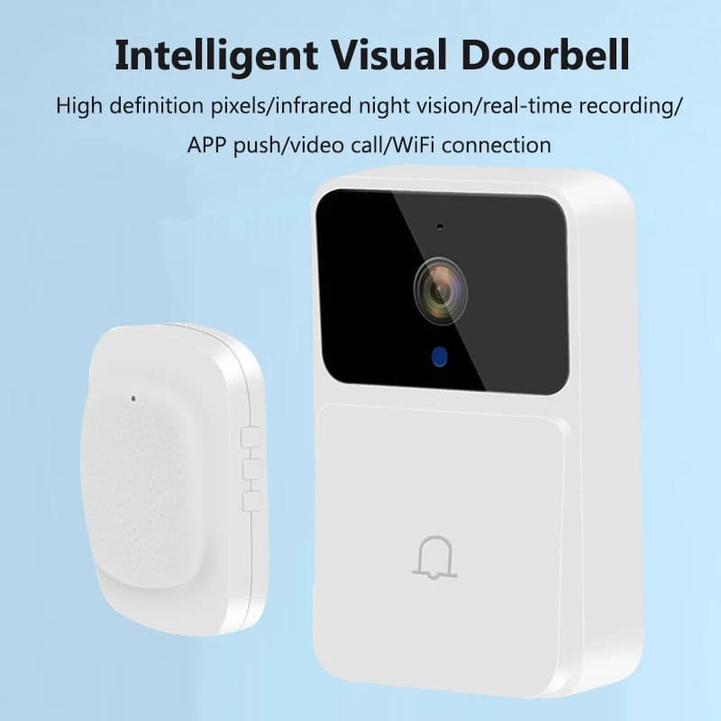 Campanello video intelligente WiFi Telecamera HD wireless Visione notturna IR Citofono bidirezionale Cambio vocale Campanello per porta per la sicurezza domestica