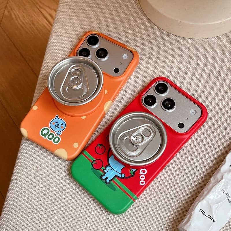 Custodia Magnetica per iPhone 17 16 Pro 15 Pro Max con Supporto Magsafe a Forma di Bottiglia di Soda Coreana Carina, Cover Rigida Kawaii