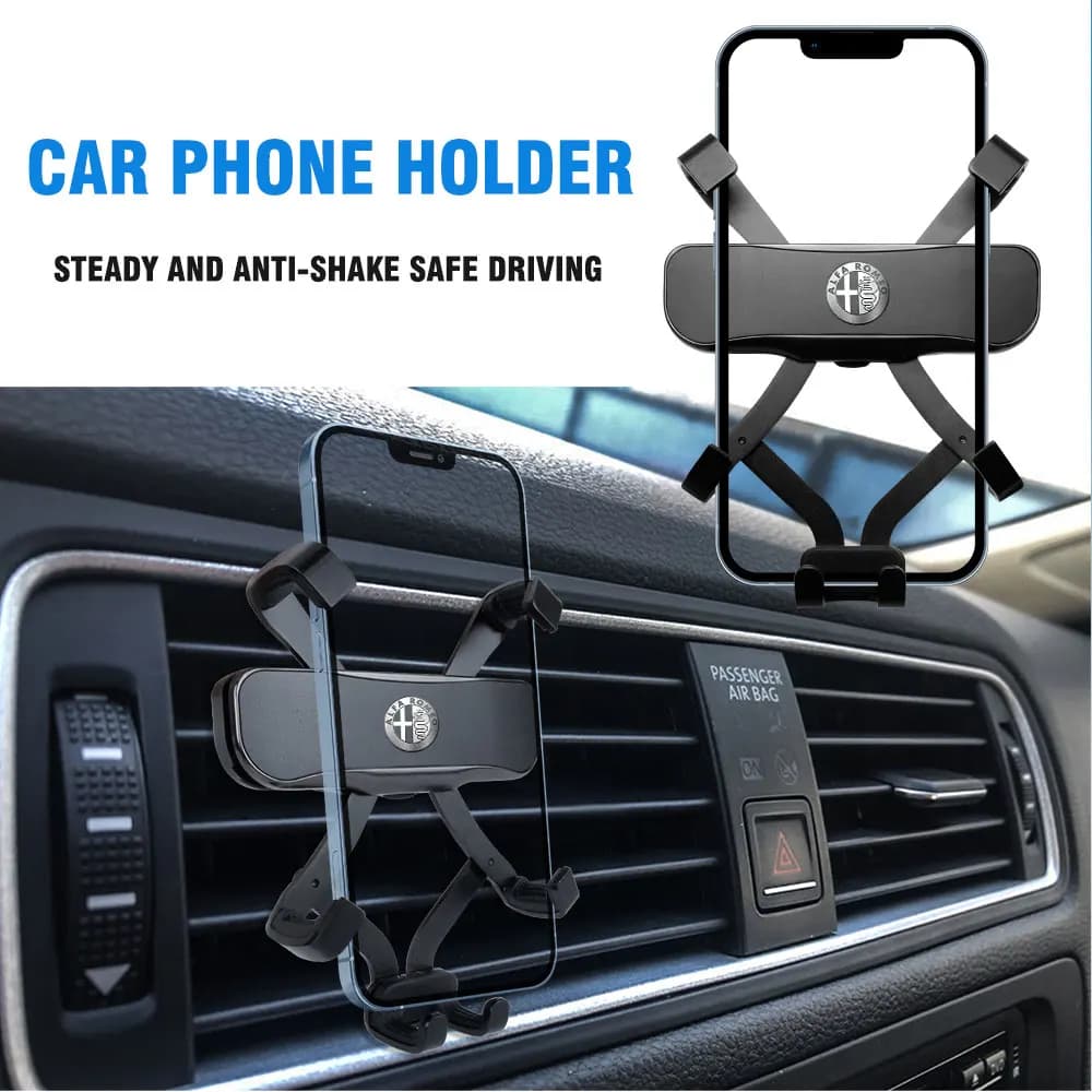Gravity Supporto Del Telefono Per Auto Distintivo Per Auto Supporto Retrattile Air Vent Clip Per Alfa Romeo 156 Mito Tonale Stelvio Giulietta Accessori