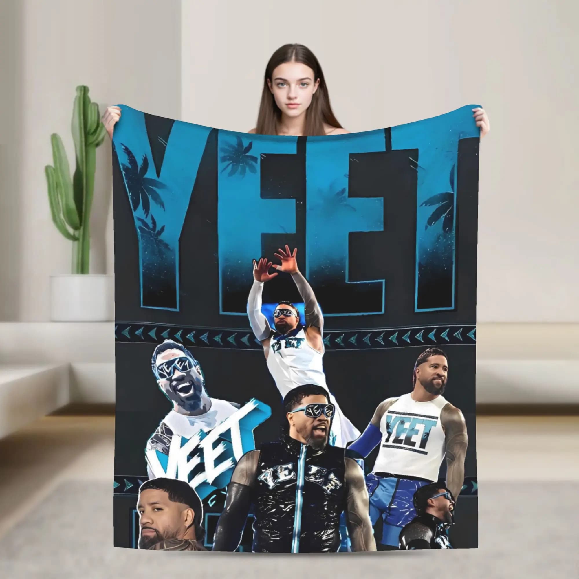 JEY YEET USO Coperta da wrestling Calda morbida estetica Peluche Coperta da tiro per bambini Decorazioni per la casa per adulti Copriletto in flanella Copriletto