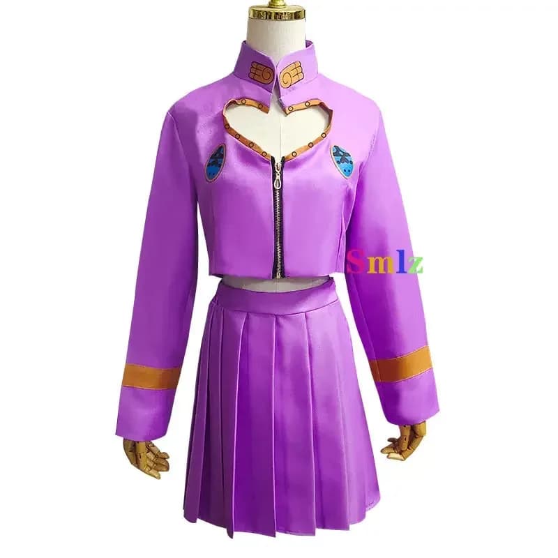Bizarre Adventure Anime JoJo Costume Abiti Giorno Giovanna Cosplay Viola Amore Top Gonna Set WD0206b;4.f'7;j,3'