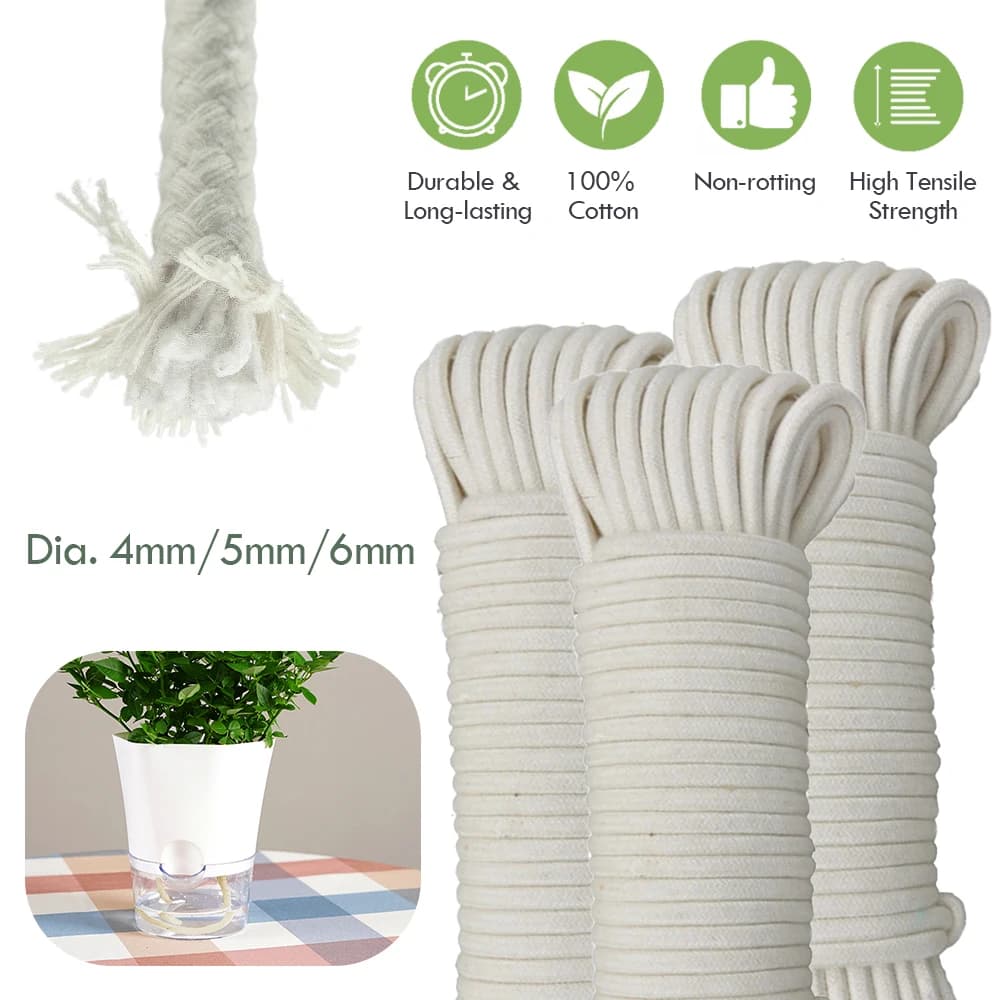 4/5/6mm self-irrigating cotton stoppeno cable plants in pot plantings diy flower pot automatic irrigation system drip garden irrigation system