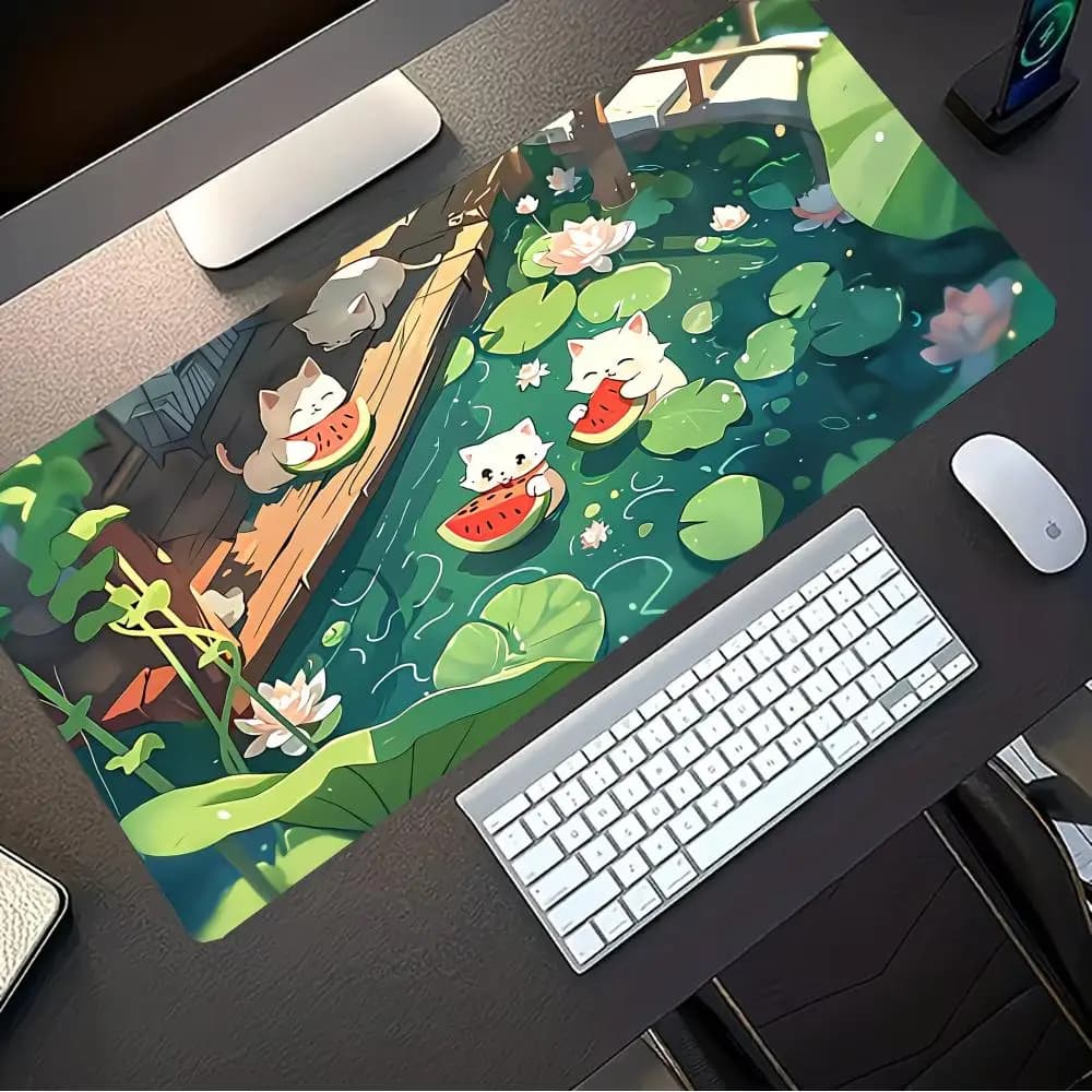Kawaii animal mouse mat, PC mouse mat, computer accessories, gaming mouse mat, laptop keyboard mat, large desk mat