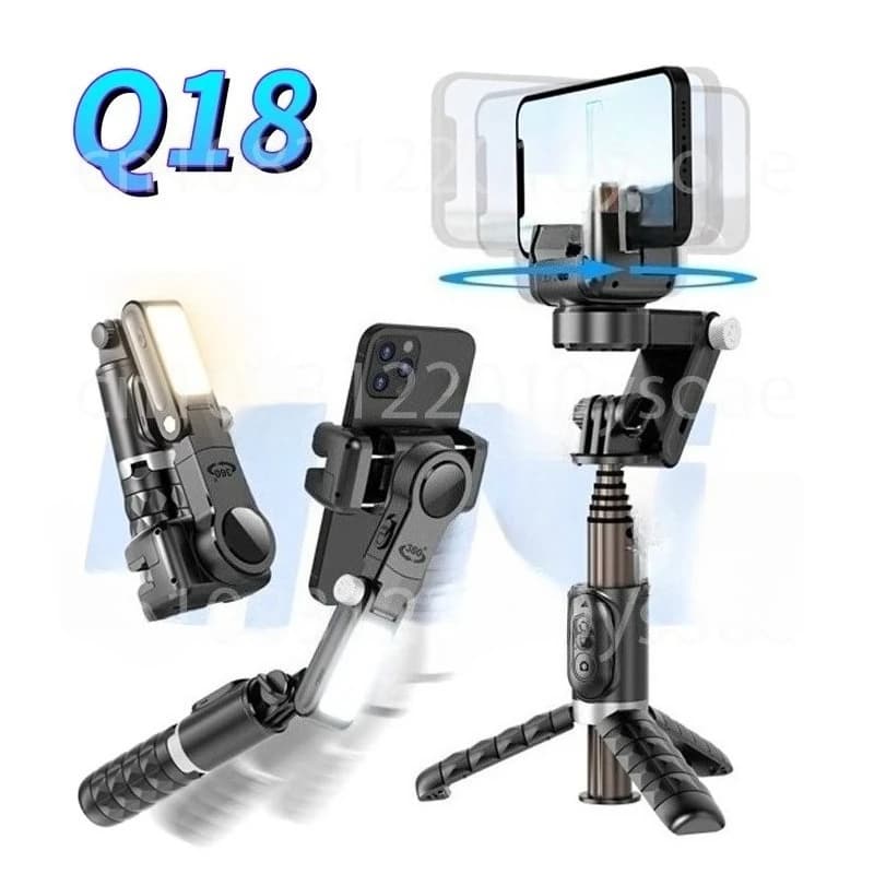Stabilizzatore cardanico mobile, selfie stick, anti-vibrazione, treppiede da tavolo allungabile, supporto per streaming live, persona pigra