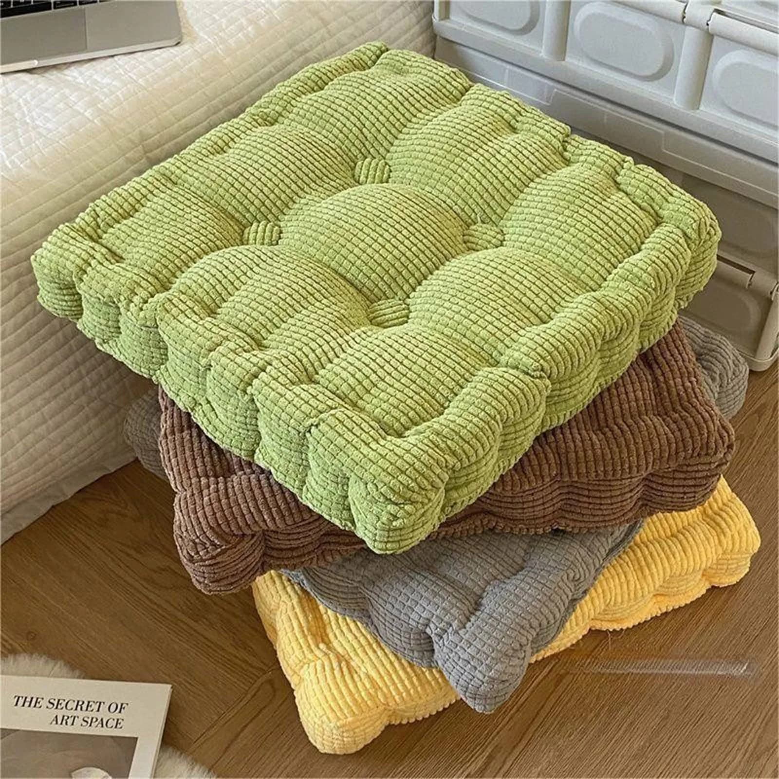 Meditation Floor Square Pillow For Seating On Floor Solid Tufted Thick Pad Cushion For Yoga Balcony Chair Seat Cushions