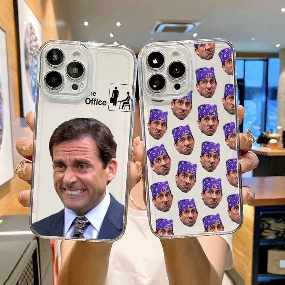 Custodia per Telefono Divertente Serie TV The Office FUNDA per iPhone 12 11 13 14 15 16 17 MINI Max Pro Plus Antiurto Morbida Trasparente