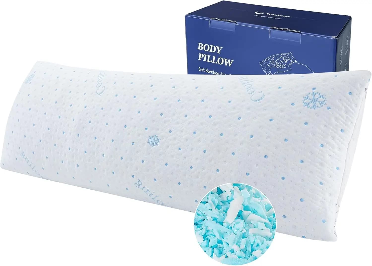 Refreshing cushion for the body with pillowcase, in memory foam adjustable, long for pregnancy and double bed