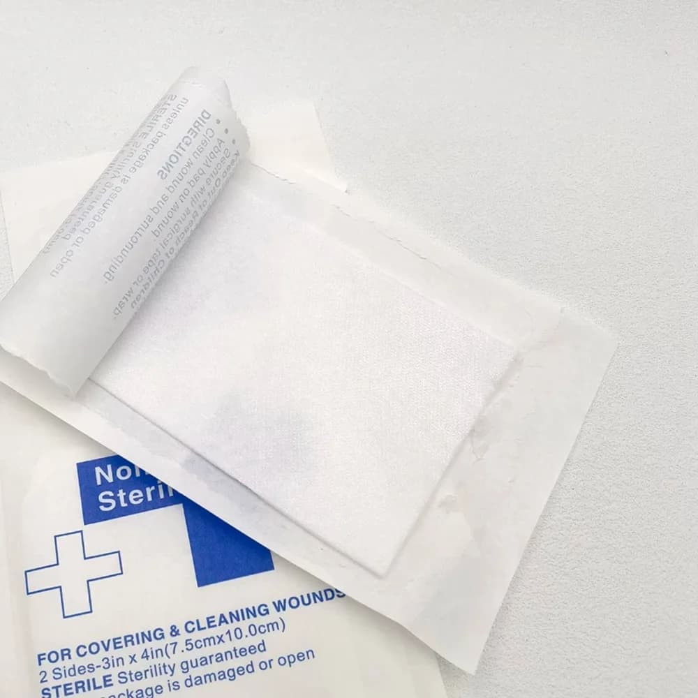 100 pz. tamponi di garza in cotone 100% da 5*7,5 cm, tamponi non adesivi, kit di pronto soccorso, nastri per medicazione ferite, tamponi di garza medica sterili impermeabili
